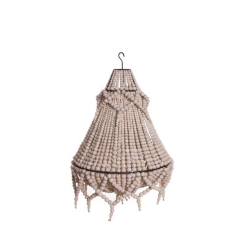 NATURAL WOODEN PEARL CHANDELIER WITH EXTRA CHAIN - HANGING LAMPS NATURAL WOODEN PEARL CHANDELIER WITH EXTRA CHAIN - HANGING LAMPS